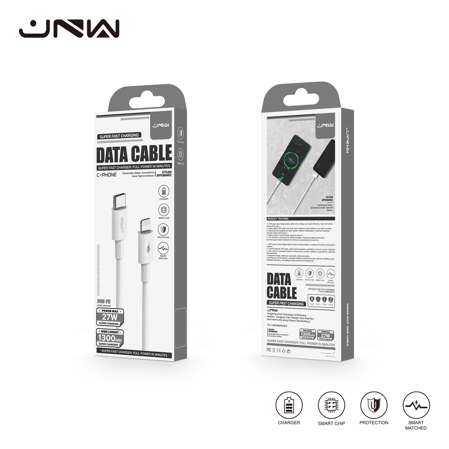 JNW Cable USB C-L 27W 1300mm
