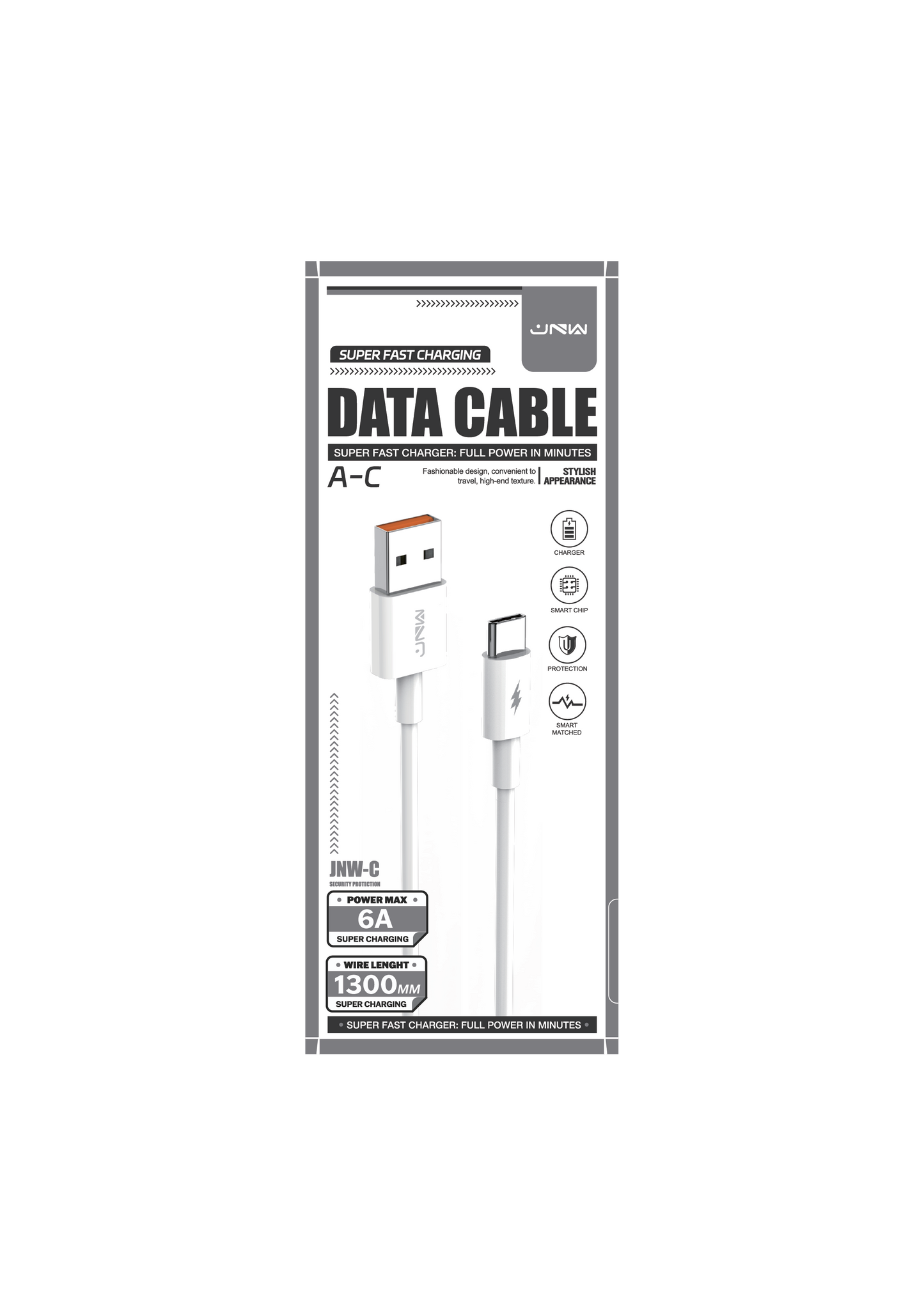 JNW Cable USB A-C 6A 1300mm